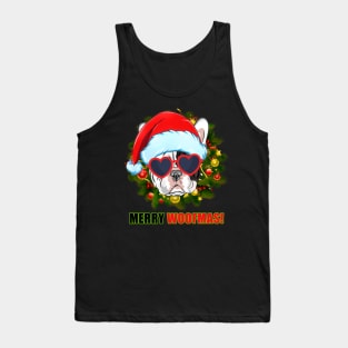 Merry Woofmas Pitbull Christmas Tank Top